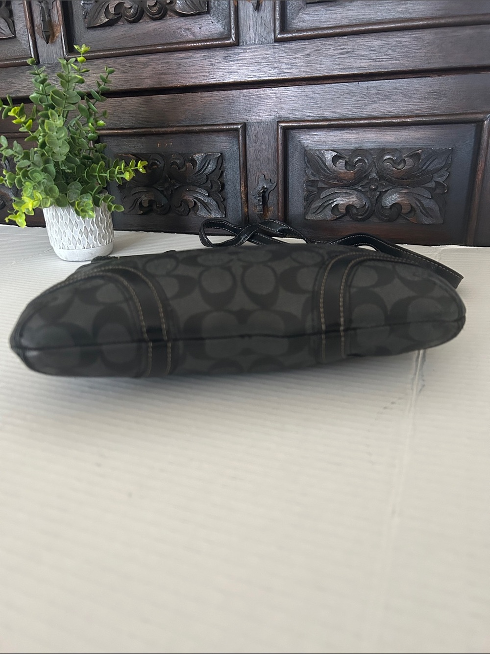 Coach Black/Charcoal Signature Crossbody Bag - Picture 8 of 14